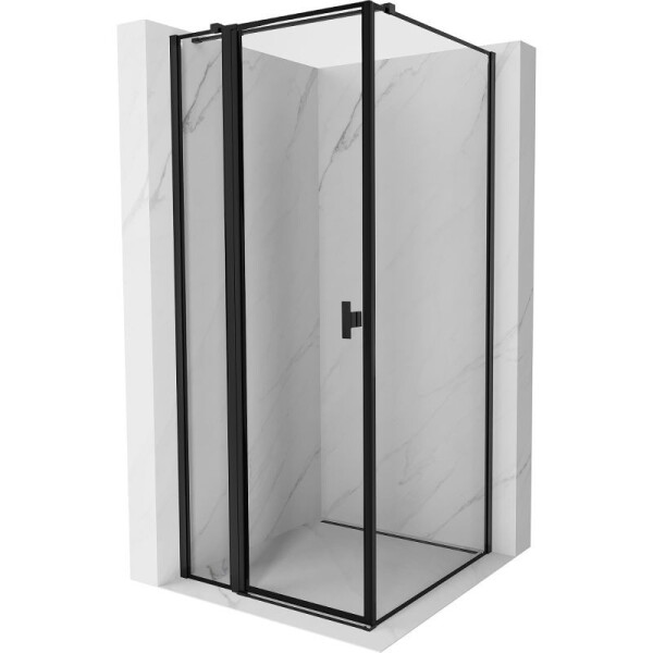 MEXEN/S - Mist T sprchový kout dveře křídlové levá 80 x 80, černý okraj, černá 8A4T-080-080-70-70-L
