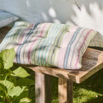 Ib Laursen Bavlněný sedák Multicoloured stripes 50 × 50 cm, zelená barva, textil