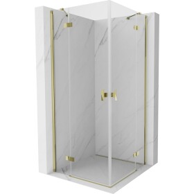 MEXEN/S - Mist H Duo sprchový kout dveře křídlové 95 x 95, transparent, zlato 8A5-095L-095P-50-00