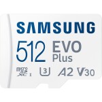 SAMSUNG EVO Plus Micro SDXC 512GB + SD adaptér / U3 / V30 / A2 / Čtení: 130MBps (MB-MC512KA/EU)