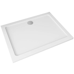 CERANO - Sprchová vanička obdélníková Piato - litý mramor - bílá lesklá - 90x80x3 CER-476954