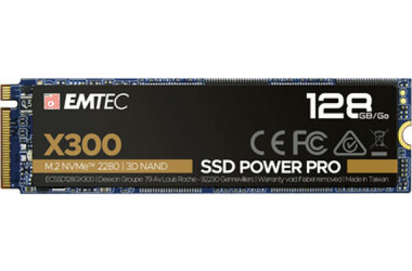 EMTEC X300 SSD Power Pro 128GB / SSD / M.2 2280 / PCIe 3.0 x4 / R: 1500 MBs / W: 500 MBs / IOPS: 60K 110K (ECSSD128GX300)