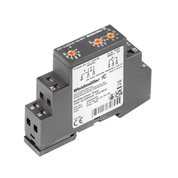 Weidmüller TFIP 12-240VUC 1CO M7C 2898320000 časové relé, 0.5 - 360000 s, 250 V/AC, 30 V/DC, 8 A, 1 ks