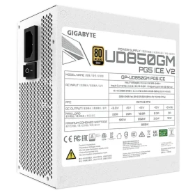 GIGABYTE UD850GM PG5 V2 ICE bílá / Zdroj / ATX 3.1 / 850W / 80PLUS Gold / modulární / PCIe 5.1 (GP-UD850GM PG5 ICE)