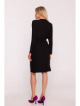 S428 Šaty s výstřihem - černé EU XL