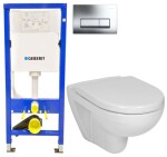 GEBERIT DuofixBasic s chromovým tlačítkem DELTA51 + WC JIKA LYRA PLUS + SEDÁTKO DURAPLAST 458.103.00.1 51CR LY6