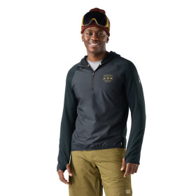 SMARTWOOL Mens Smartloft 1/2 Zip Hoodie, Black/Honey Gold (vzorek) velikost: M
