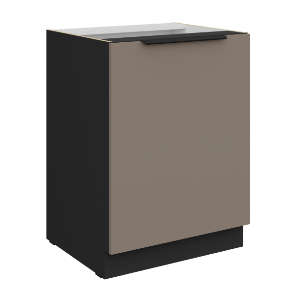 Spodní skříňka Aria 60 D 1F BB Barva korpusu: Černá, Barva dvířek: TA - Sandgrau AFM