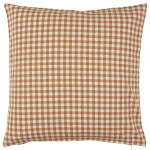 Ib Laursen Povlak na polštář Luca Brown Small Checks 50 x 50 cm, hnědá barva, textil