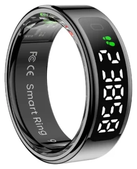 Colmi R12 vel. 8 18,3mm černá / Chytrý prsten / LED displej / Bluetooth 5.0 / 1ATM / výdrž 3-5 dní (R12 Black 8)