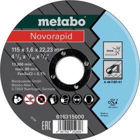 Metabo 616315000 Řezný kotouč 115 mm 25 ks list