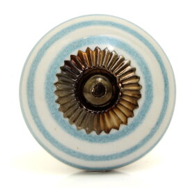 La finesse Porcelánová úchytka Blue stripe, modrá barva, porcelán 40 mm