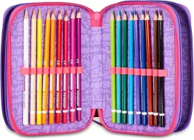 MITAMA Triplo Tye Love / Školní penál / třípatrový / 47 ks pomůcek / na zip (64871)