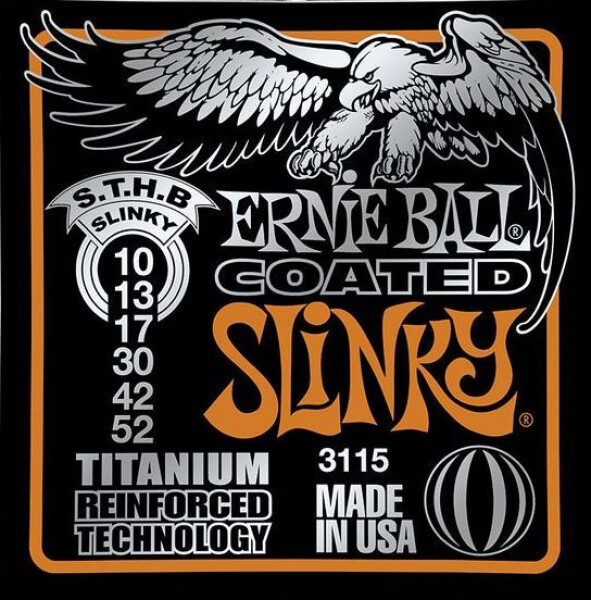 Ernie Ball P03115 Coated Titanium RPS Slinky - .010 - .052