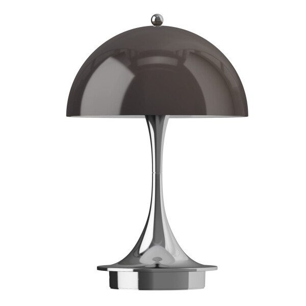 Louis Poulsen Přenosná lampa Panthella 160 V3 Opal Brown / Chrome, hnědá barva, kov