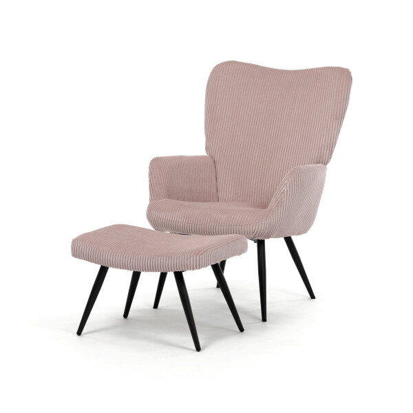 Relaxační křeslo, růžová, manšestrová látka, AK-L7285 PINK6