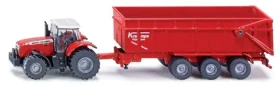SIKU Farmer - Traktor Massey Ferguson s přívěsem