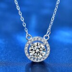 Royal Fashion stříbrný náhrdelník HA-XMZ009-SILVER-MOISSANITE-ZIRCON