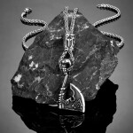 Náhrdelník Vikingská sekera VALKNUT - symbol posmrtného života, runa, 60 cm Vintage Náhodná
