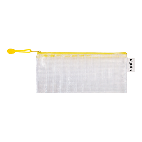 Djois obálka se zipem, DL, PVC síťovina, žlutá, 8 ks