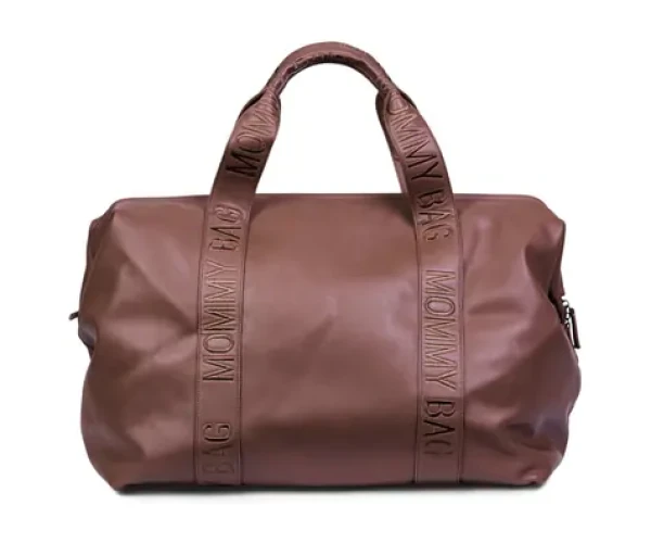 Childhome Přebalovací taška Mommy Bag Signature Vegan Leather Dark Brown (CWMBBSLDB)