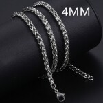 Pánský ocelový náhrdelník Thomas, 4 mm wheat řetízek, chirurgická ocel, Stříbrná 70 cm