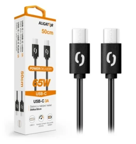Aligator Datový kabel POWER 65W / USB-C/USB-C 3A / 0 / 5m černý (DATKP54)