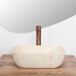 REA - Umyvadlo na desku BELINDA MINI TRAVERTINE MATT REA-U4700