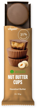 Vilgain Nut Butter Cups BIO – lískooříškové máslo 39 g (3 x 13 g)