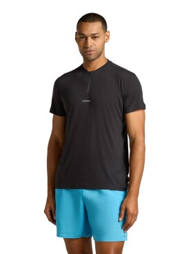 Pánské merino tričko s krátkým rukávem ICEBREAKER Mens 125 Cool-Lite Speed SS Quarter Zip, Black velikost: S