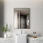 Erga Rectangle, obdélníkové zrcadlo 60x80 cm, černý rám, ERG-V01-RECTAGLE-6080-BK