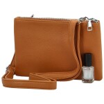 Trendy dámská koženková crossbody kabelka MaxFly Silverio, hnědá