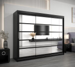 Šatní skříň Abi Ro2 Barva korpusu: Dub Sonoma, Rozměry: 250 cm, Dveře: Černá