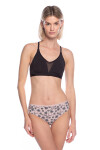 Dámské kalhotky BIKINI L-1549BI XXL černo-prachově růžová XXL