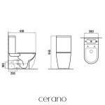 CERANO - WC kombi s umývátkem Cesso, Rimless - bezokrajové splachování + UF sedátko - spodní/zadní odpad - bílá lesklá - 61,8x38 CER-680362