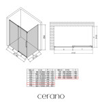 CERANO - Sprchový kout Lantono - levá - 8 mm - Soft-Close - chrom, mléčné sklo - 160x100 - posuvný CER-665398