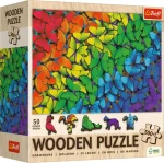 TREFL Dřevěné puzzle Duhoví motýli