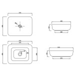 INVENA - Umyvadlo na desku FLORINA, 51 cm, obdélník, efekt bílého matného mramoru CE-40-706-C