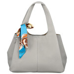 Módní dámská koženková kabelka do ruky Nerilly, světle šedá