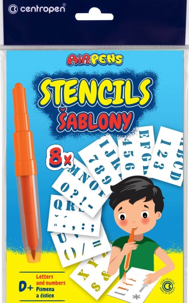 Centropen Šablony k foukacím fixům set D+ abeceda 8 ks