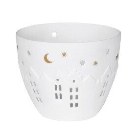 Räder Porcelánový svícen Houses, bílá barva, porcelán