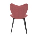 Židle jídelní, červená látka, černá kovová podnož