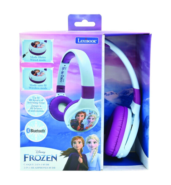 Lexibook 2v1 bluetooth skládací sluchátka Frozen s limitem hlasitosti - Alltoys Lexibook