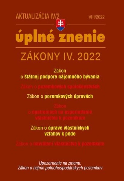 Aktualizácia IV/2 2022 bývanie, stavebný zákon