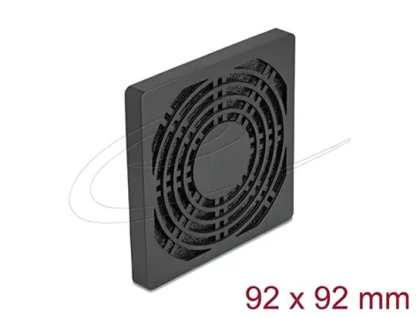 DeLock Větrací mřížka s prachovým filtrem černá / Příslušenství / 92 x 92 mm (67312)
