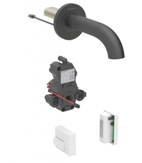 GEBERIT - Piave Elektronická umyvadlová baterie pod omítku, napájení z generátoru, easy to clean, matná černá 116.266.14.1