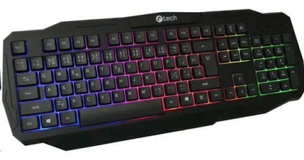 C-TECH Arcus černá / Herní klávesnice / membránová / RGB / USB-A / CZ/SK layout (8594125008994)
