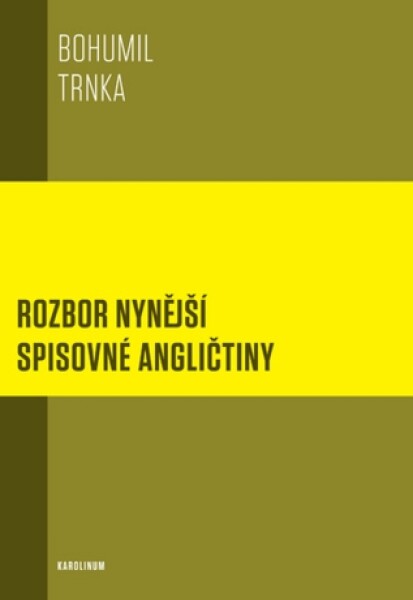 Rozbor nynější spisovné angličtiny - Bohumil Trnka - e-kniha