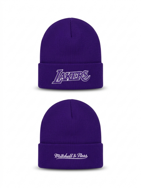 Mitchell & Ness Pánská zimní čepice Los Angeles Lakers NBA Core Knit HWC