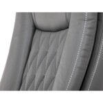 Křeslo kancelářské, šedá ekokůže, kovový kříž, kolečka na tvrdé podlahy